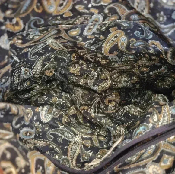 Cato's Brown Leather Shoulder Bag With Paisley interior. - Picture 4 of 6